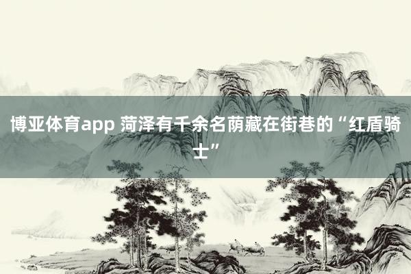 博亚体育app 菏泽有千余名荫藏在街巷的“红盾骑士”
