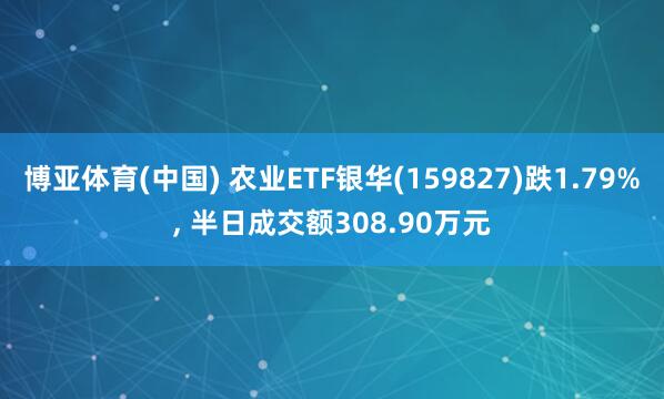 博亚体育(中国) 农业ETF银华(159827)跌1.79%， 半日成交额308.90万元