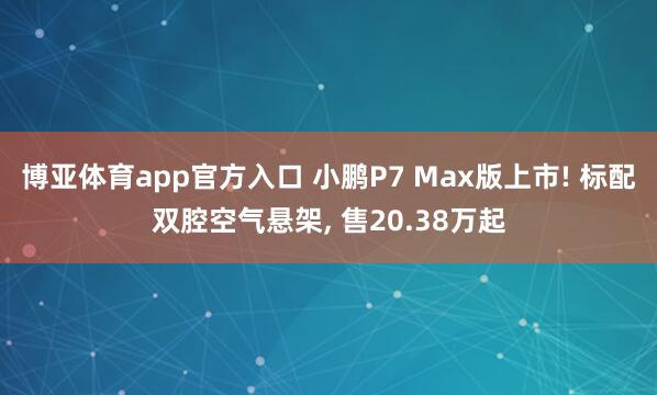 博亚体育app官方入口 小鹏P7 Max版上市! 标配双腔空气悬架, 售20.38万起