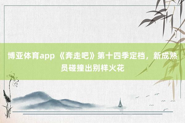 博亚体育app 《奔走吧》第十四季定档，新成熟员碰撞出别样火花