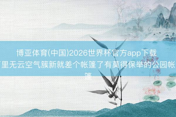 博亚体育(中国)2026世界杯官方app下载 万里无云空气簇新就差个帐篷了有莫得保举的公园帐篷