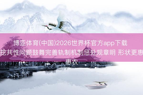 博亚体育(中国)2026世界杯官方app下载 深挖共性问题鼓舞完善轨制机制惩处规章明 形状更惠农