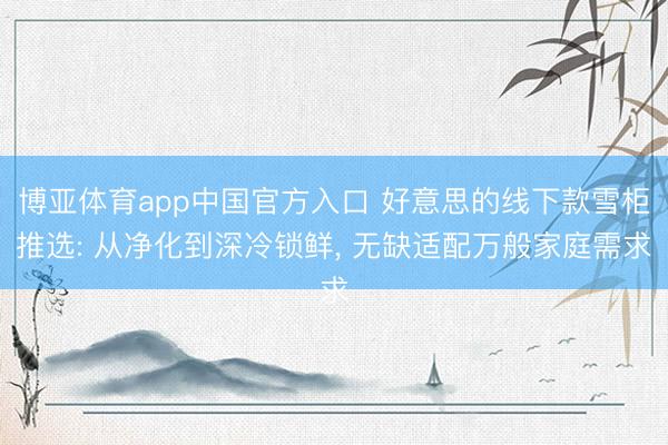 博亚体育app中国官方入口 好意思的线下款雪柜推选: 从净化到深冷锁鲜， 无缺适配万般家庭需求