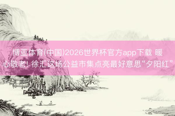 博亚体育(中国)2026世界杯官方app下载 暖心敬老! 徐汇这场公益市集点亮最好意思“夕阳红”