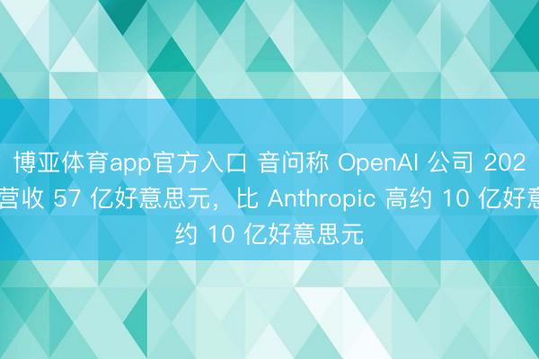 博亚体育app官方入口 音问称 OpenAI 公司 2026Q1 营收 57 亿好意思元，比 Anthropic 高约 10 亿好意思元
