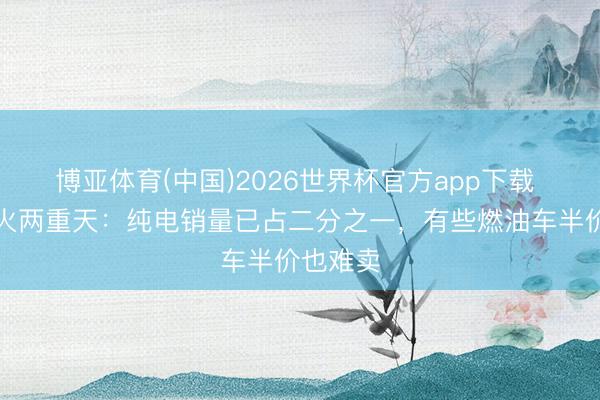 博亚体育(中国)2026世界杯官方app下载 车市冰火两重天：纯电销量已占二分之一，有些燃油车半价也难卖
