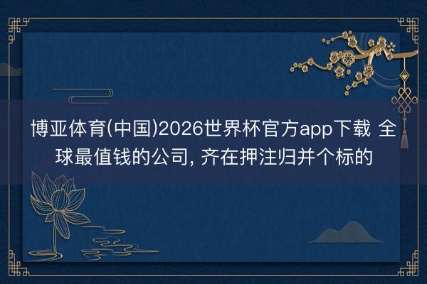 博亚体育(中国)2026世界杯官方app下载 全球最值钱的公司， 齐在押注归并个标的