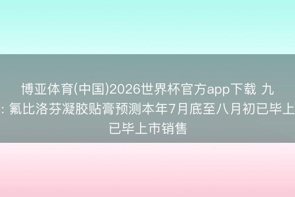 博亚体育(中国)2026世界杯官方app下载 九典制药: 氟比洛芬凝胶贴膏预测本年7月底至八月初已毕上市销售